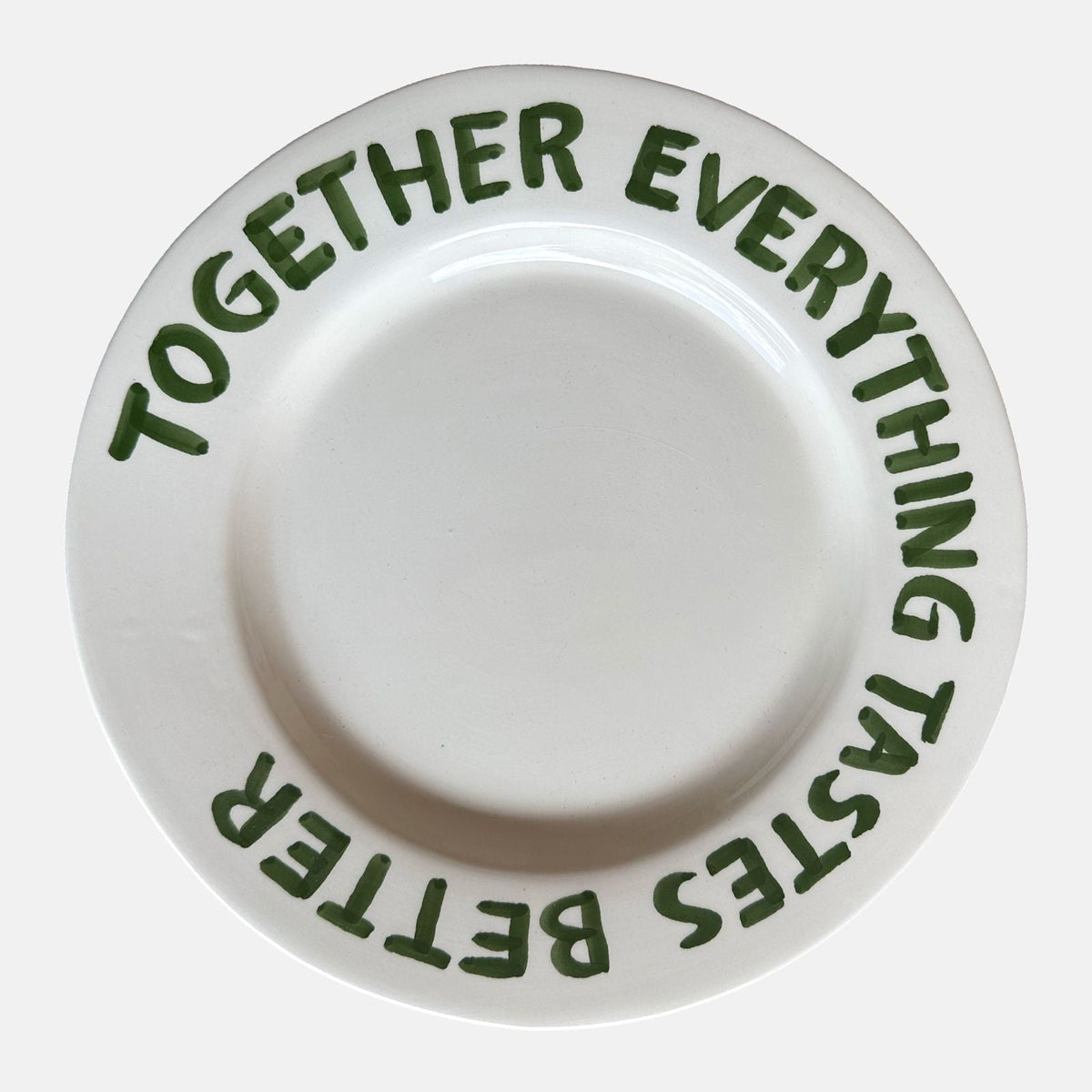'Together everything tastes better' bord